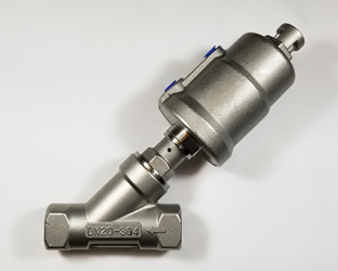 3/4" NPT Single Acting Air Actuated Angle Seat NC Valve 3/4 inch Single Acting Air Actuated Angle Seat NC Valve, steam valve, angle valve, chemical, steam, seat valve, angle valve.